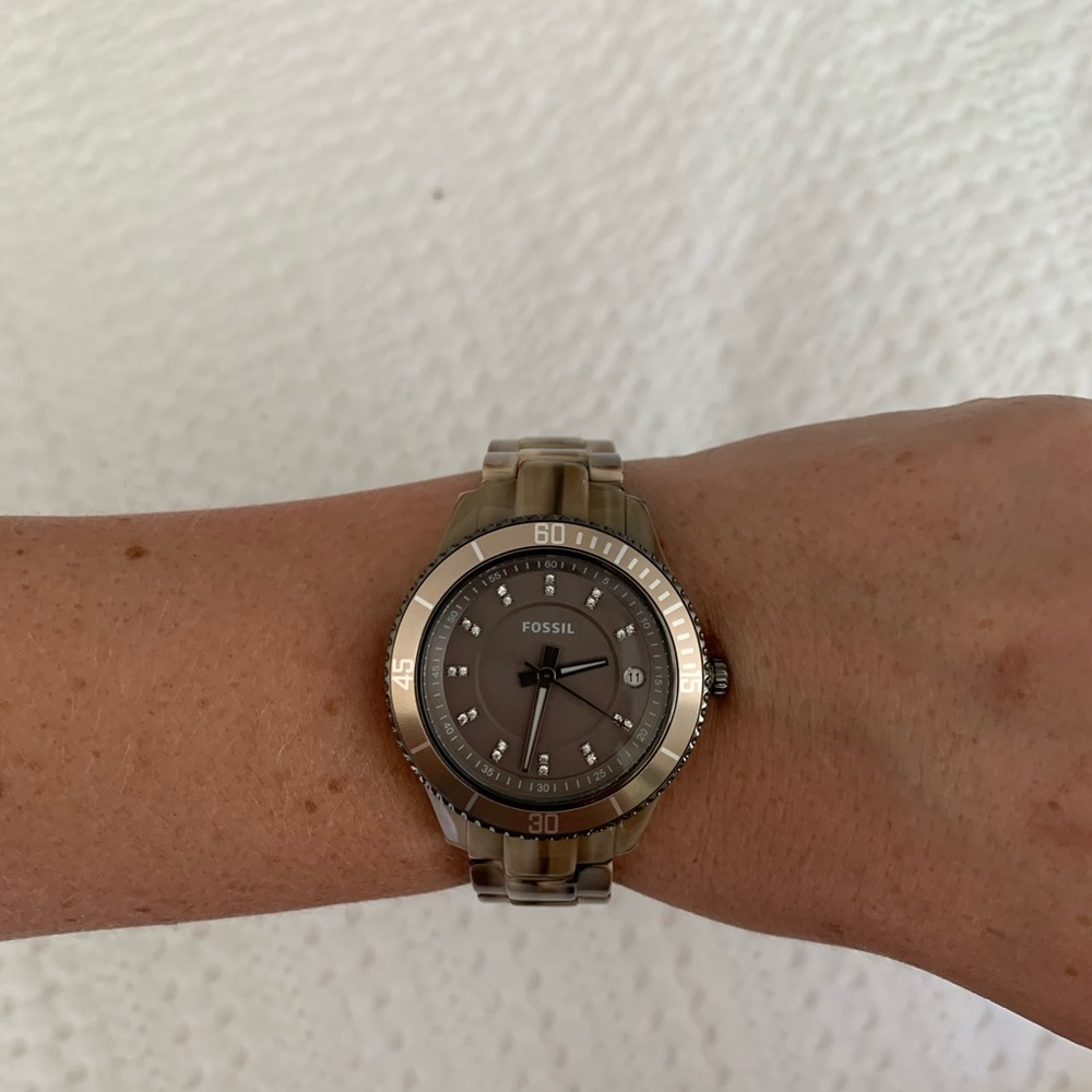 Fossil Marbled Acrylic Watch